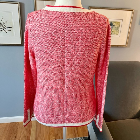 GAP Orange button down sweater with white trim. NWT - Picture 3 of 5